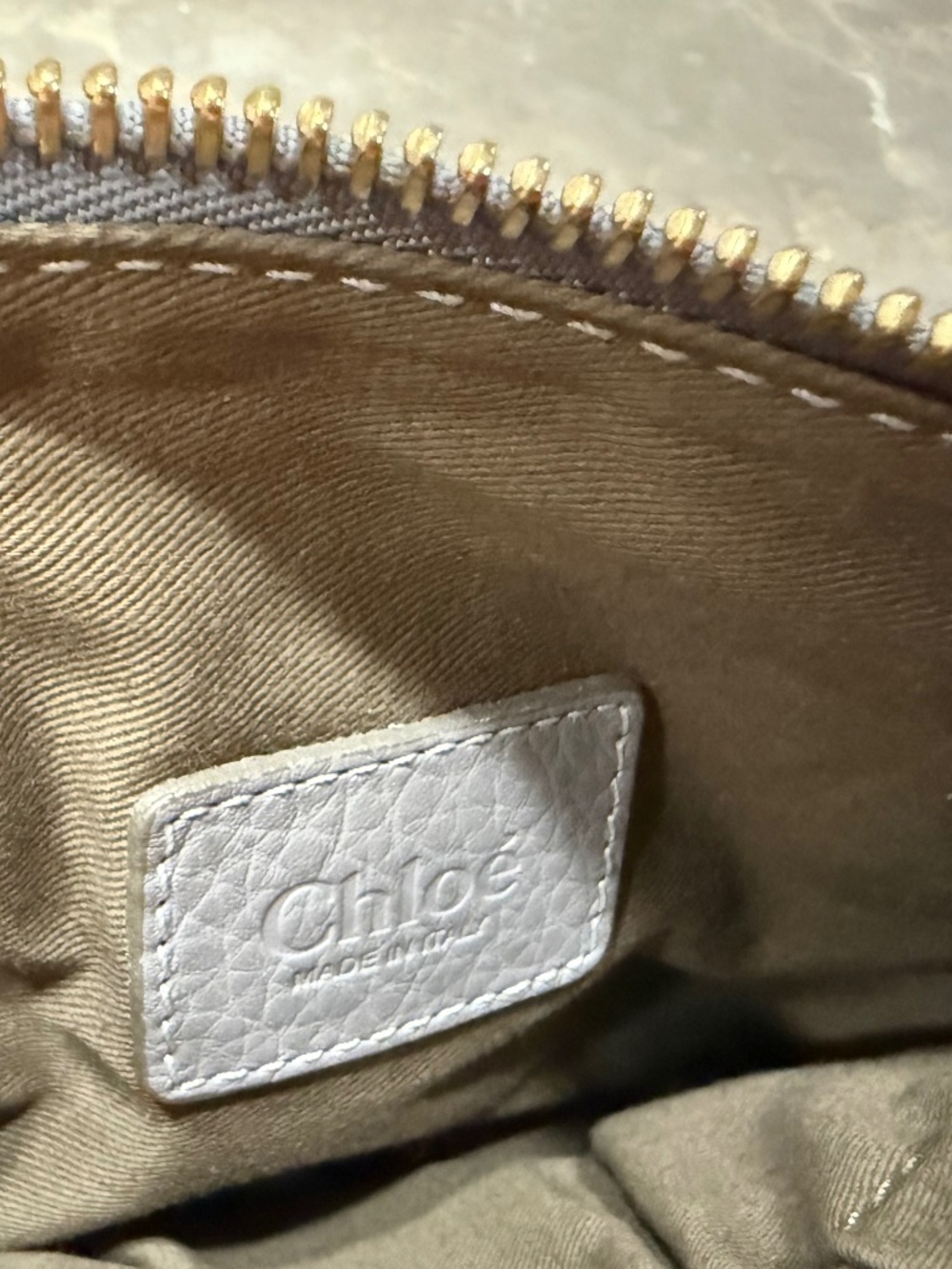 Chloe Gray Mini Marcie Leather Top-Handle Crossbody with Gold Hardware - Picture 4 of 15